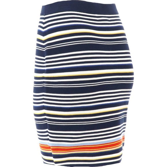 NWT LANDS' END FINE GAUGE OTTMAN STRIPED SKIRT SEEP SEA PXXS - Picture 4 of 13